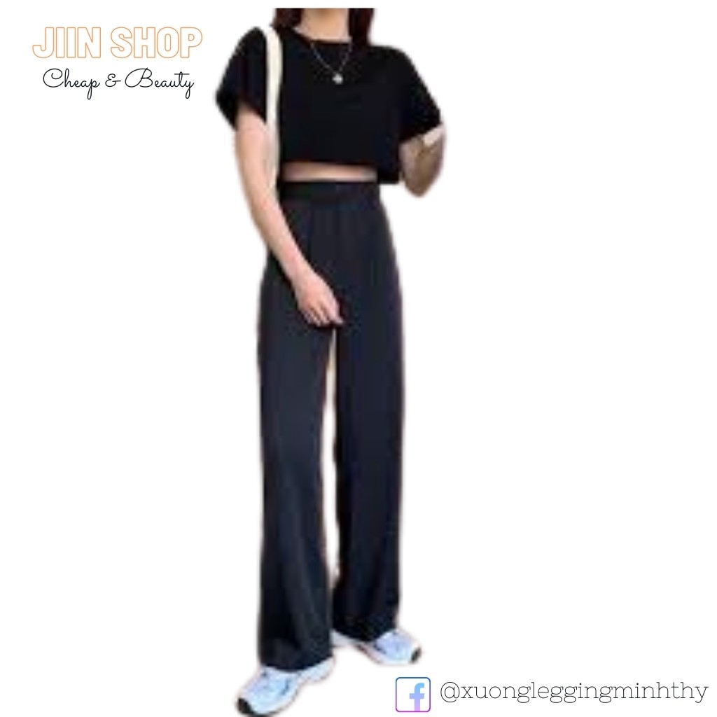 Quần suông ống rộng (M2229) dài 100cm, chất tuyết mưa cao cấp mẫu mới 2021 by Jiin shop