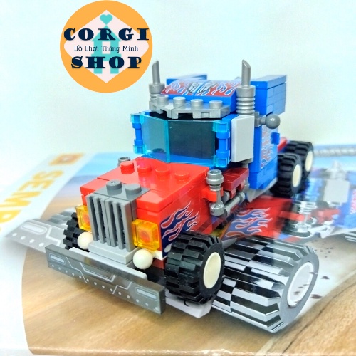 Lego Robot Chiến Binh Thép Từ 6 Xe + 1 Máy Bay, Chất Liệu Nhựa ABS, Kích Thước 24x19x19cm