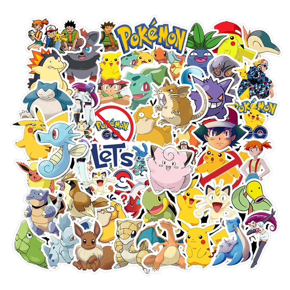 Set 50 Miếng Dán Trang Trí Hình Pokemon Đáng Yêu