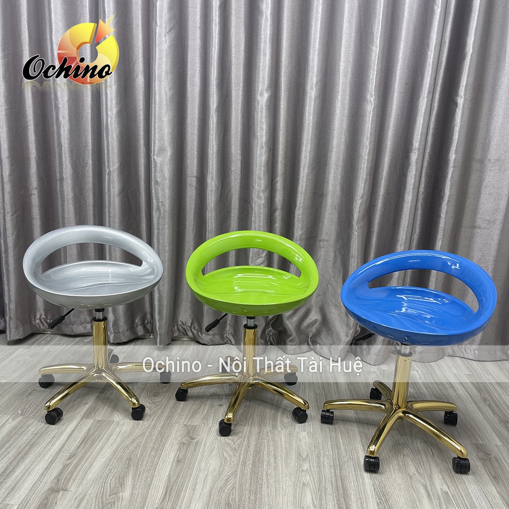 Ghế Xoay Văn Phòng Cao Cấp, Ghế Bánh Xe Chân Vàng Sao Sang Chảnh Mẫu Nhựa Khoét Lỗ (Ảnh Thật Và Video)