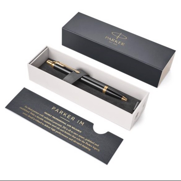 [Tặng kèm 1 ruột] Bút bi cao cấp Parker IM Đ-Black GT TB4-1975638 (Hàng Nhập Khẩu)
