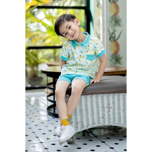 Bộ Áo Sơ Mi Và Quần Short Cho Bé Trai Áo Sơ Mi & Quần Short-Ananas Collection by Baby TiAmo