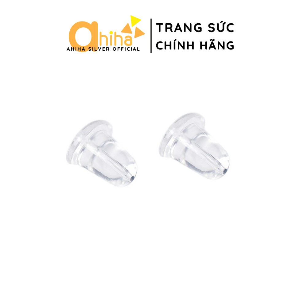 Chốt chuôi khuyên tai nhựa AHiHA su trong suốt - PK01