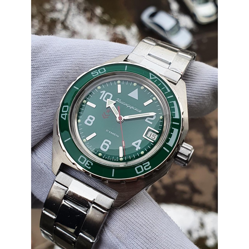 Đồng hồ nam Vostok máy cơ tự động Automatic, size mặt 42, chống nước tốt 20 ATM. Đồng hồ Nga Vostok Komandirskie 650858