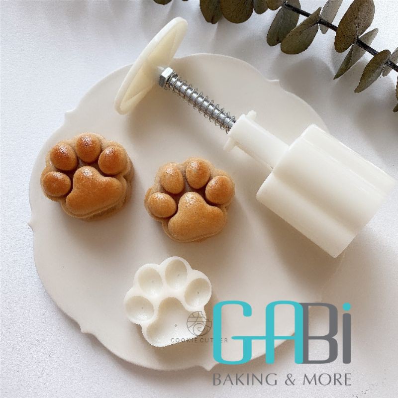 Khuôn nhấn trung thu lò xo 2 mặt chân mèo 50g