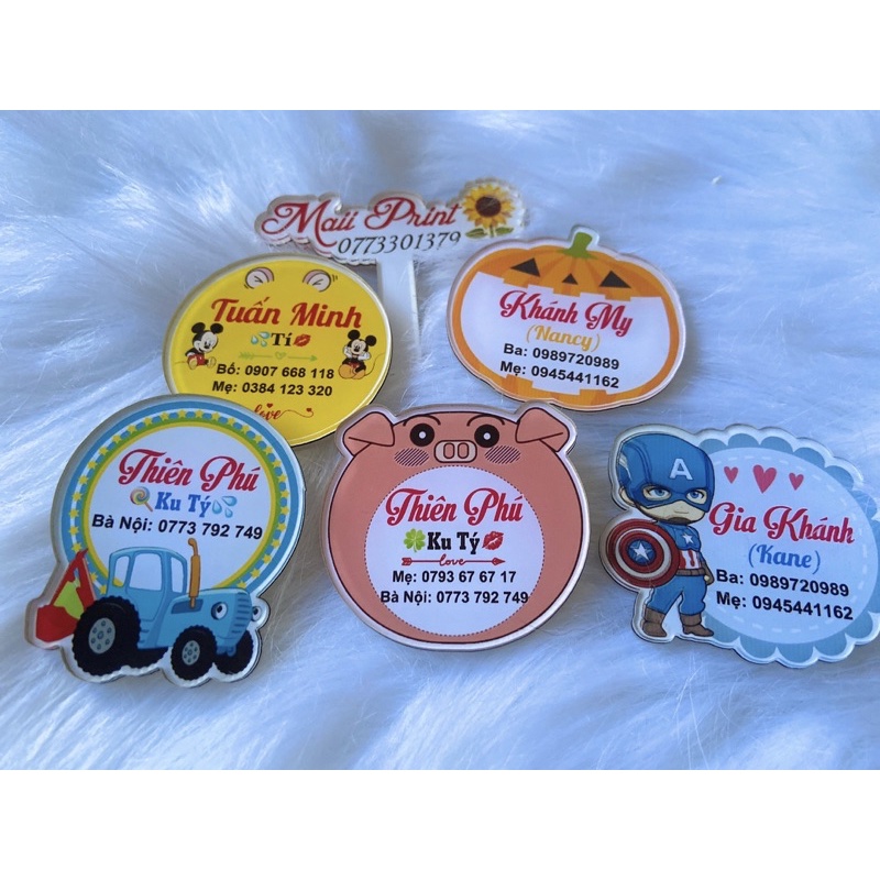 HUY HIỆU MICA GHIM CÀI BALO CHO BÉ