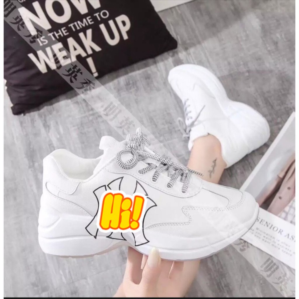 FREE SHIP 50K Giày thể thao độn đế nữ , giày sneaker nữ đế độn in chữ 3 màu siêu đẹp