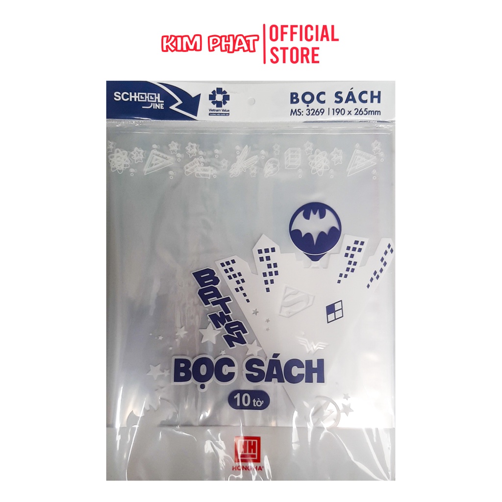 Bọc vở, bọc sách to nilong Hồng Hà (10 cái