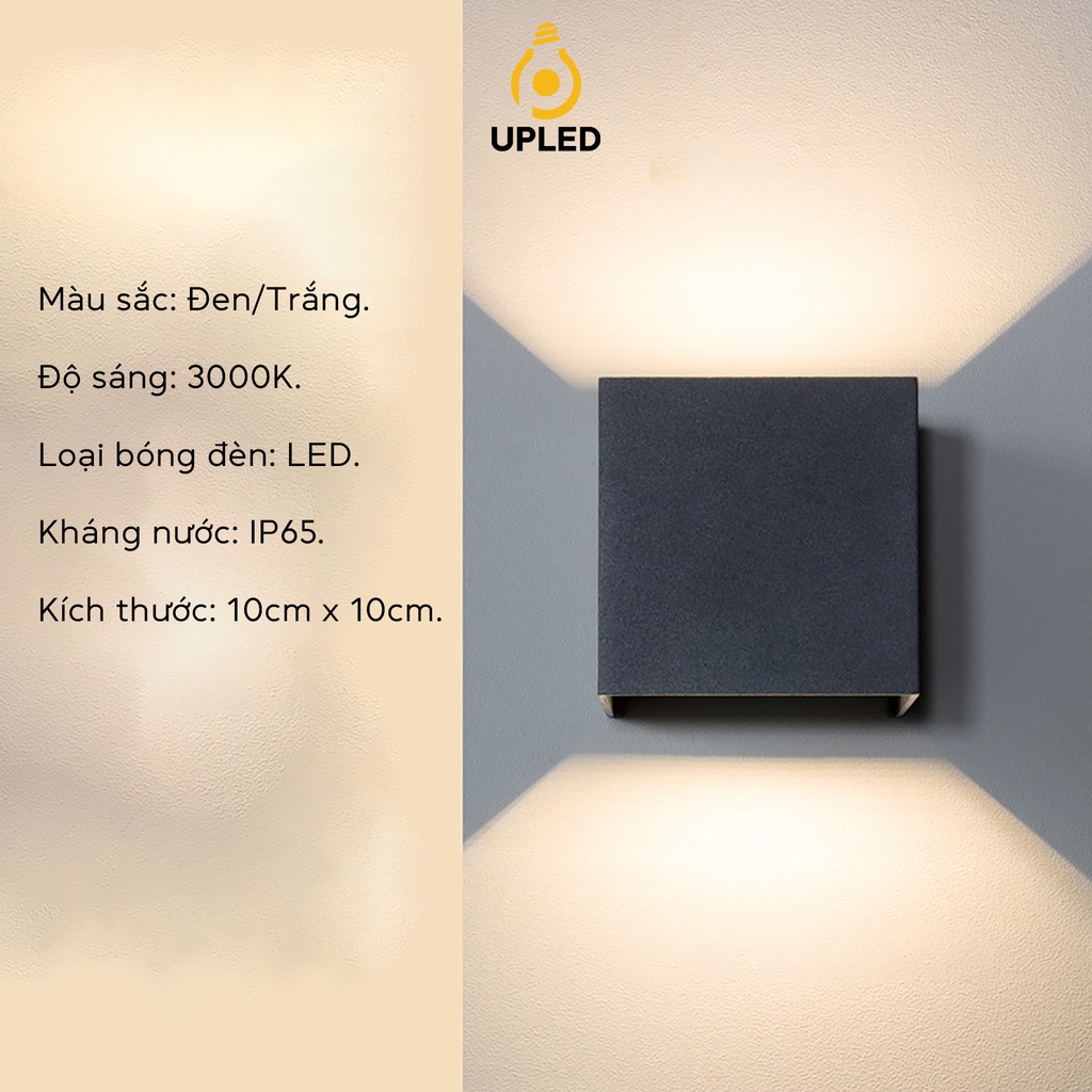 Đèn hắt sáng điều chỉnh tia sáng gắn tường ngoài trời chống nước hiện đại UPLED