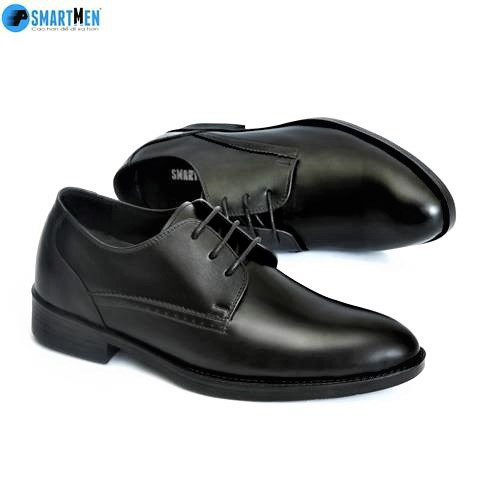 da nam Giày Công sở tăng chiều cao da bò thật SMARTMEN GD3-02 Đen
