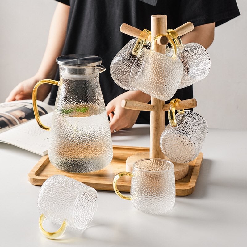 Combo gồm khay gỗ và giá treo ly
