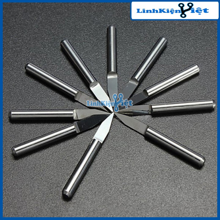 Bộ 10 Mũi Phay Vbit 30 Độ - 3MM