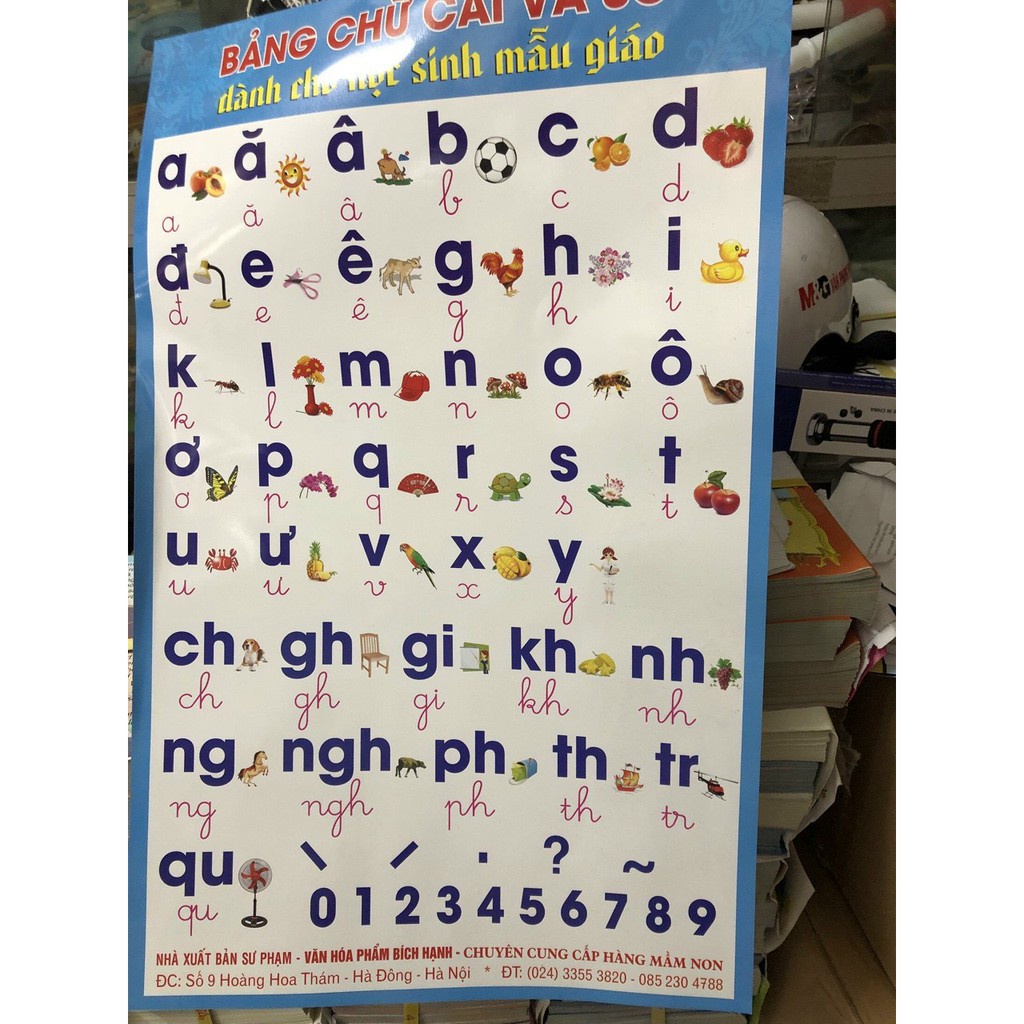 Bảng chữ cái giấy, bảng tờ treo tường cho bé