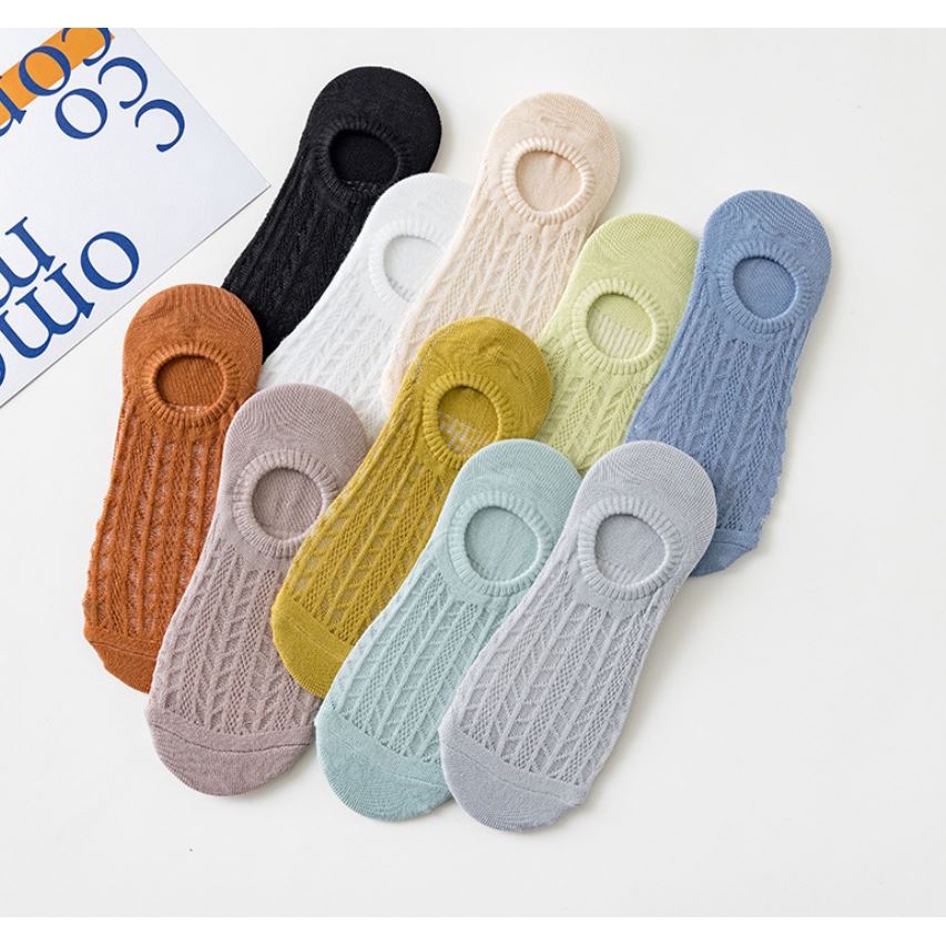 Set 5 Đôi Tất Thuyền Nữ Nhiều Màu Như Ảnh