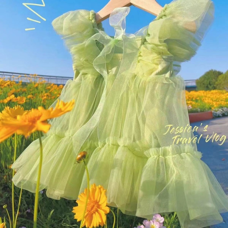 Đầm Công Chúa Họa Tiết Hoa Xinh Xắn Cho Bé Gái