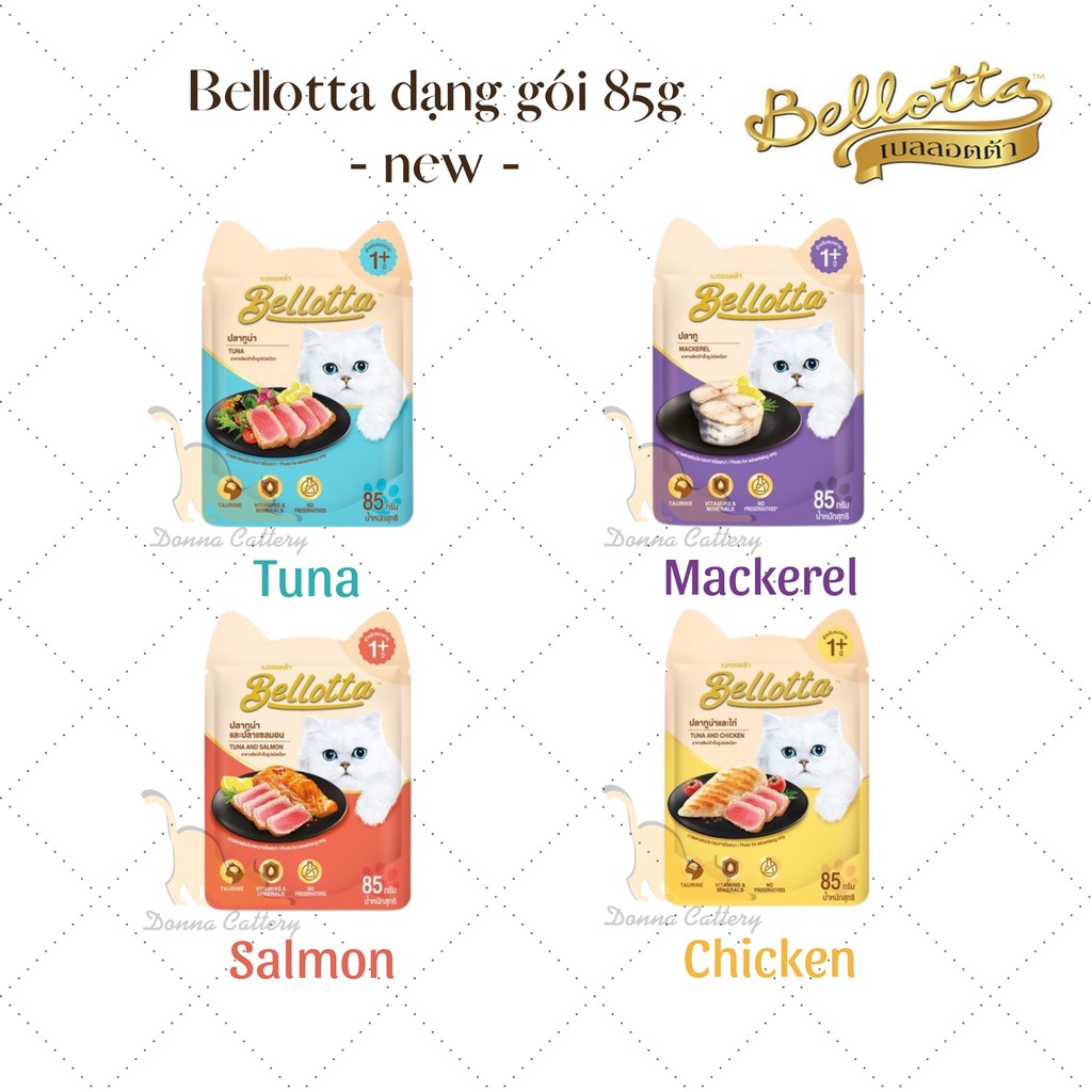 [Mã PET50K giảm Giảm 10% - Tối đa 50K đơn từ 250K] PATE BELLOTTA DẠNG GÓI CHO MÈO 85G