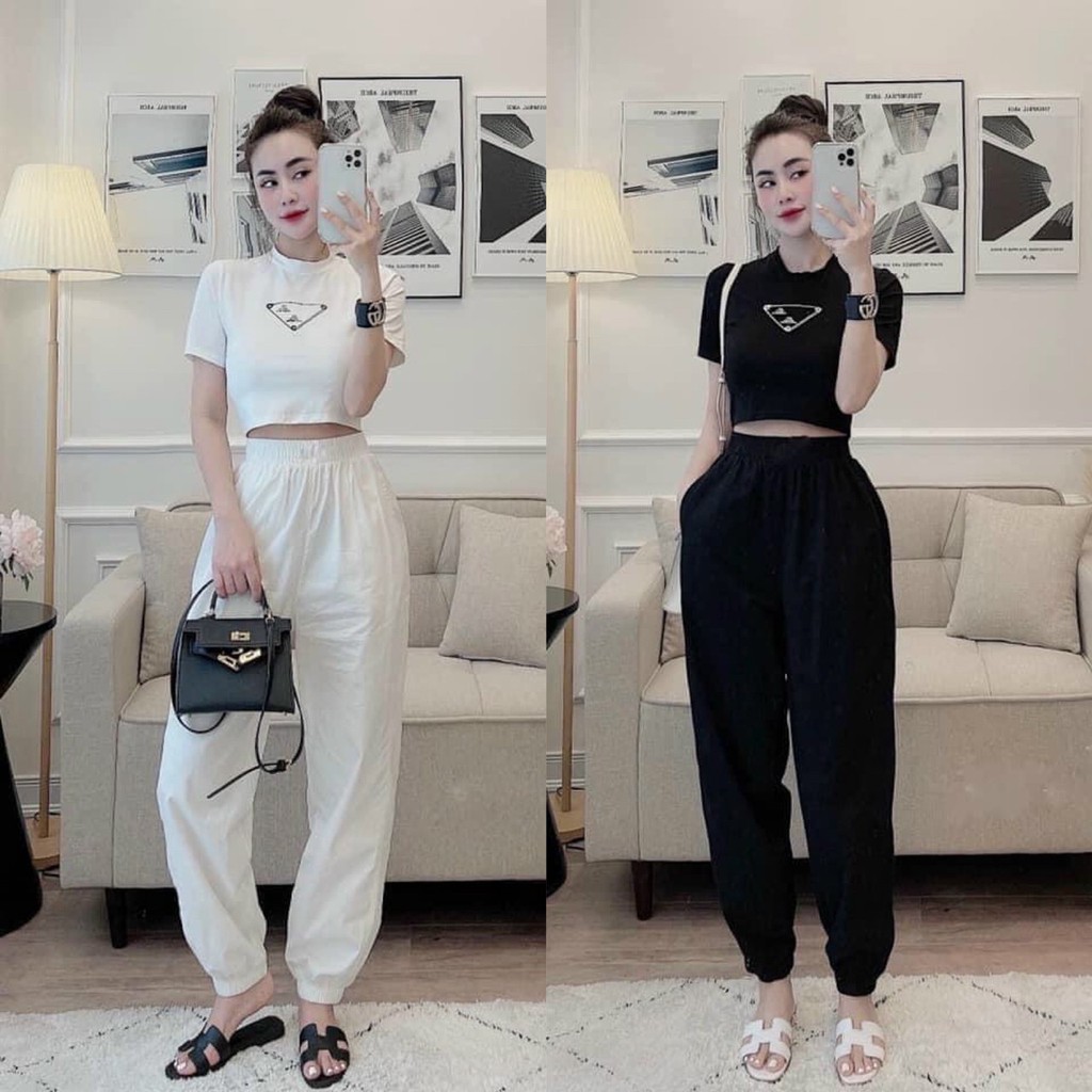 sét bộ thun coton nữ áo phông quần dài