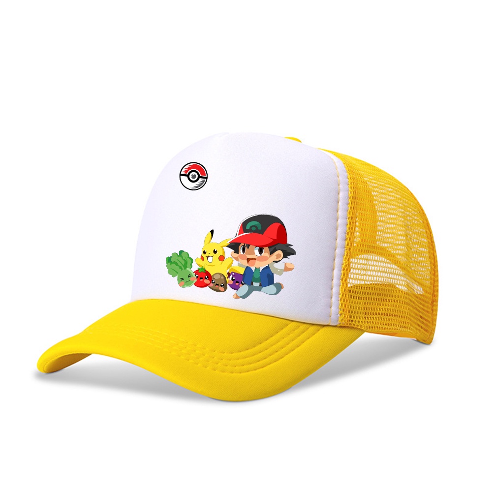 Mũ Lưỡi Trai Phối Lưới Thoáng Khí In Hình Pokemon Dễ Thương Thời Trang Mùa Hè Cho Bé