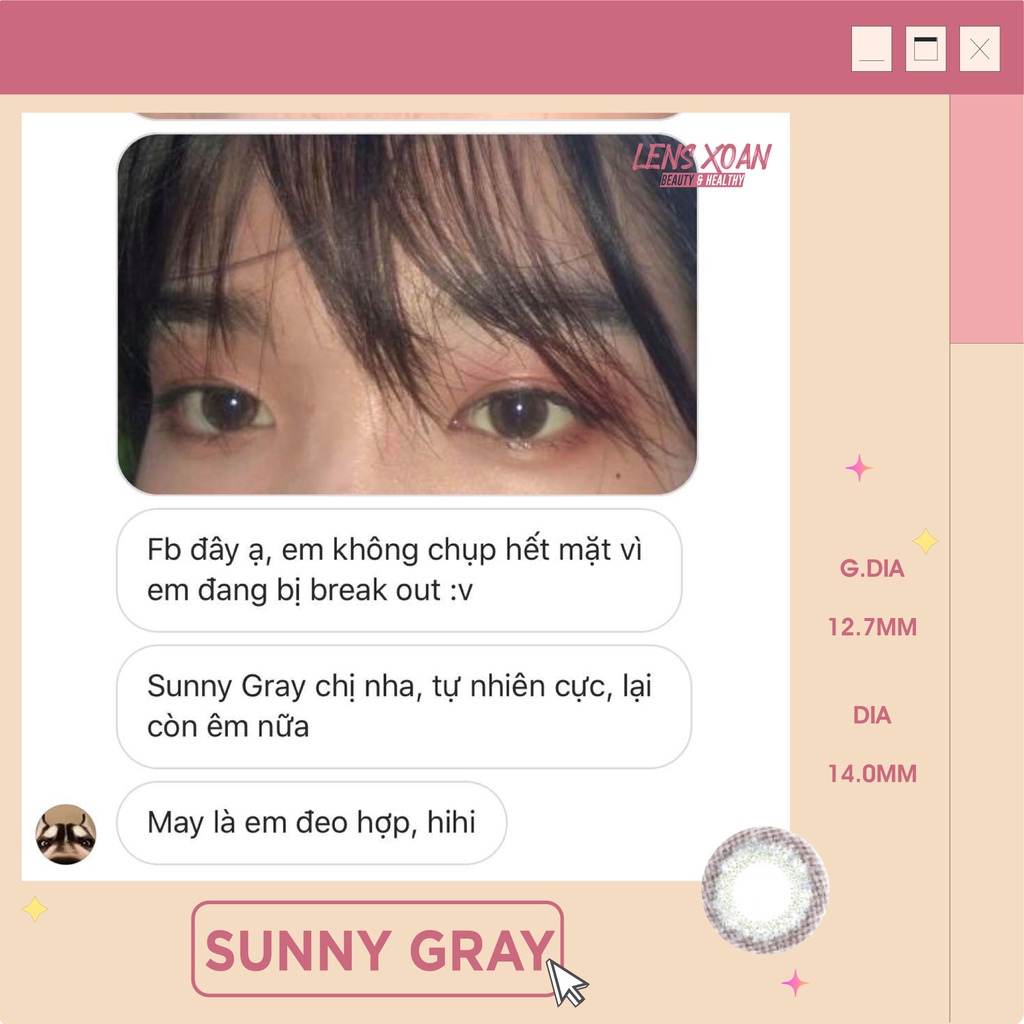 KÍNH ÁP TRÒNG SUNNY GRAY: LENS XÁM ÁNH NHŨ SIÊU TỰ NHIÊN| B.S COR| LENS XOẮN