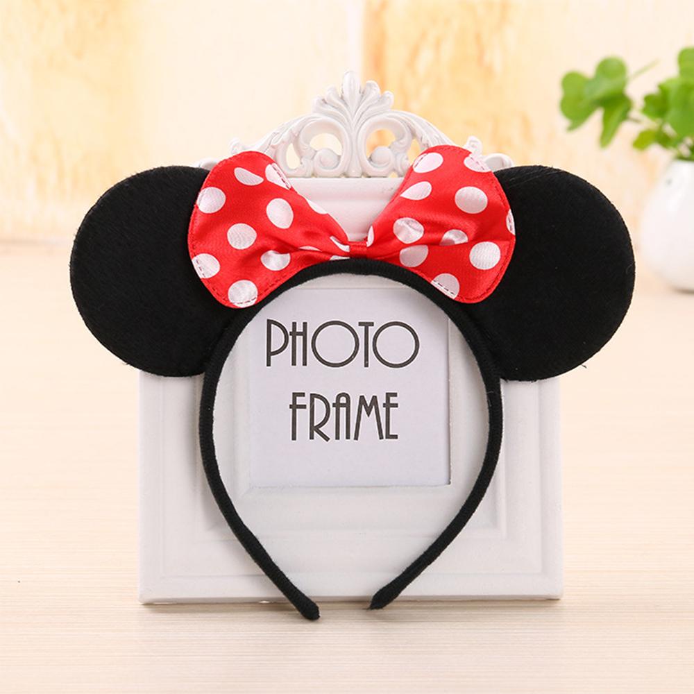 Băng Đô Cài Tóc Hình Tai Chuột Mickey Minnie Dễ Thương