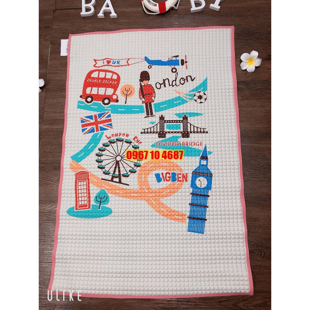 Nệm Lót Nước Cao Su Cho Bé Malaysia - Chiếu điều hòa cao su non cho bé thông hơi thoáng khí kích thước 60x90cm
