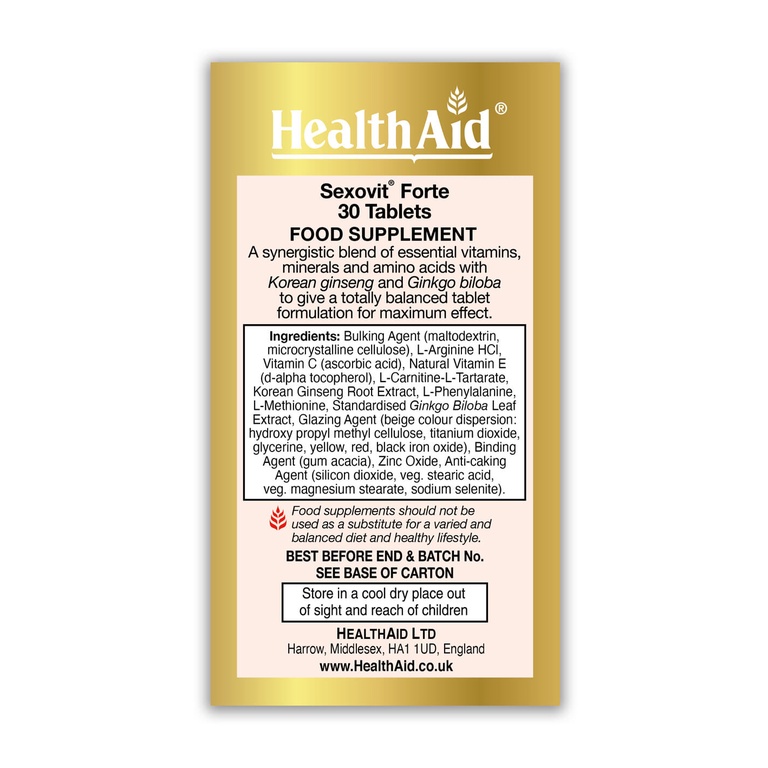 Viên Uống Tăng Cường Sinh Lý HealthAid Sexovit Forte Giúp Tăng Cường Sinh Lý Cho Cả Nam &amp; Nữ (Hộp 30 Viên)