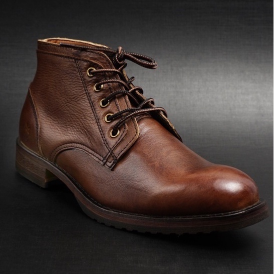 Giày boot nam cao cổ màu nâu LOGAN REDWING, giày da thật cổ lửng TONKIN