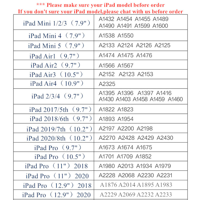 Bao da chống sốc có ngăn để bút cho Air4 Pro11" 2021 2020 iPad 10.2" 7th/8th Air3/Pro 10.5" Air1 Air2 5th 6th Mini4/5