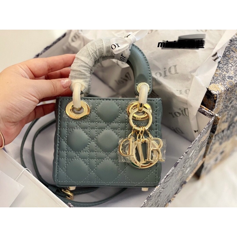 Túi xách diỏr mini lady 3 ô sz 12 chất da thật