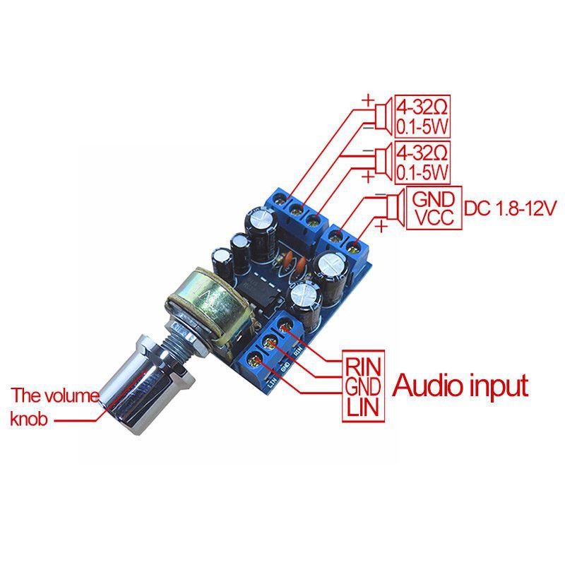 Bảng Mạch Khuếch Đại Âm Thanh Tda2822 Tda2222M Mini 2.0 Kênh Dc 5v 12v