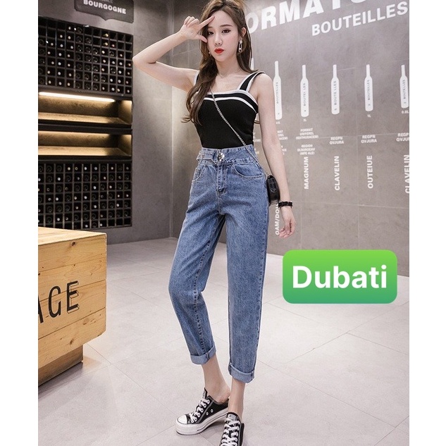 QUẦN JEAN NỮ CHẤT BÒ XANH KHÓA KIỂU NÚT DÂY LƯNG CAO NÂNG MÔNG HOT TREND CAO CẤP- DB-125- DUBATI FASHION