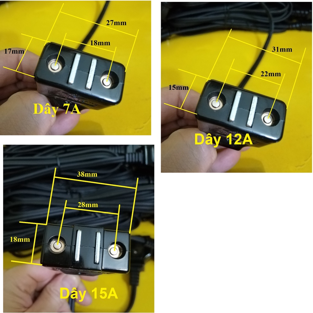 Combo 10 chiếc Dây hít nam châm 7A-125V, 12A-125V, 15A-125V