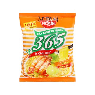 Thùng 30 gói Mì không chiên Nissin 365 hương vị tôm chua cay
