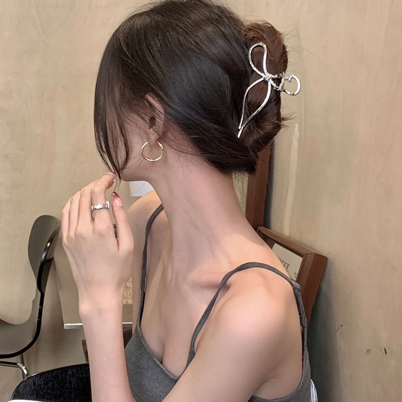 Kẹp Tóc Càng Cua Kim Loại Hình Nơ Sanh Chảnh Phong Cách Hàn Quốc