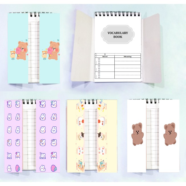 sổ từ vựng gấu thỏ hoppang TVI28 sổ tay dễ thương