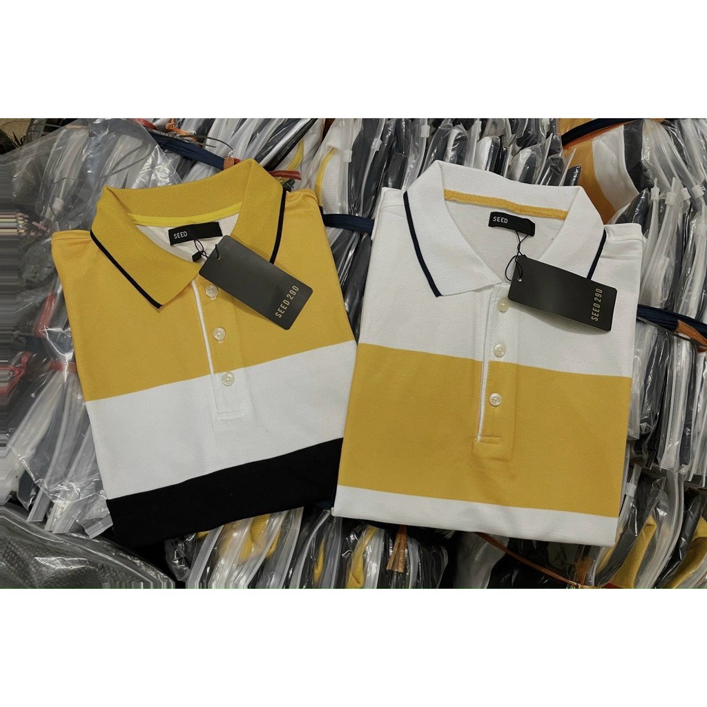 ANAM7 - ÁO POLO PHỐI TRẮNG VÀNG CHO NAM | BigBuy360 - bigbuy360.vn