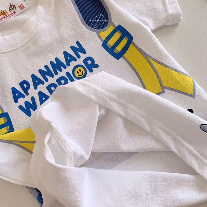 Áo Thun Cotton Tay Ngắn In Họa Tiết Anpanman Dễ Thương Dành Cho Bé Trai