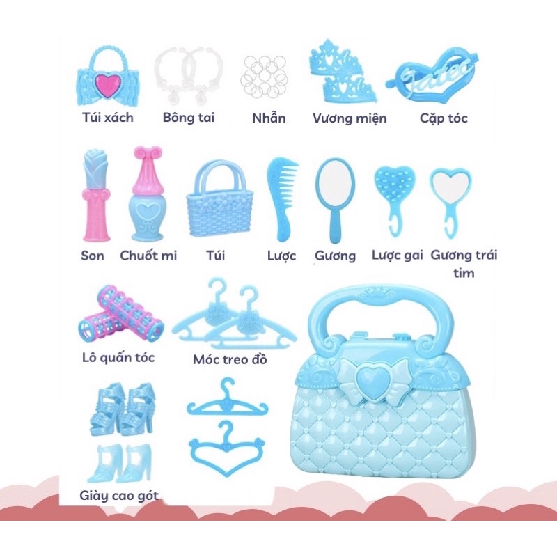 Set búp bê xanh cỡ lớn, Búp bê Barbie công chúa Elsa búp bê thay váy, búp bê công chúa tóc may, hộp quà tặng cho bé gái