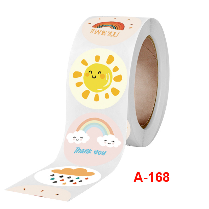 Cuộn 500 Miếng Dán In Chữ Thank You Thiết Kế Xinh Xắn