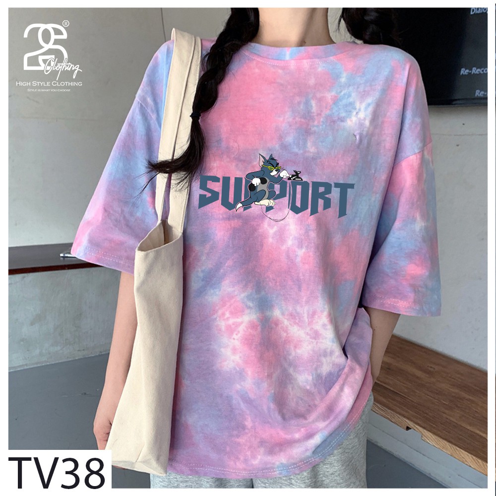 Áo Thun Tay Lỡ 2s Clothing Áo Phông StreetWear Unisex Basic Nam Nữ Cotton Oversize Form Rộng Giá Rẻ In Hình Mèo Tom TV38 | BigBuy360 - bigbuy360.vn
