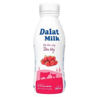 [DATE MỚI] COMBO 10 Chai Sữa chua uống dâu tây  ĐàLạt Milk_500ml