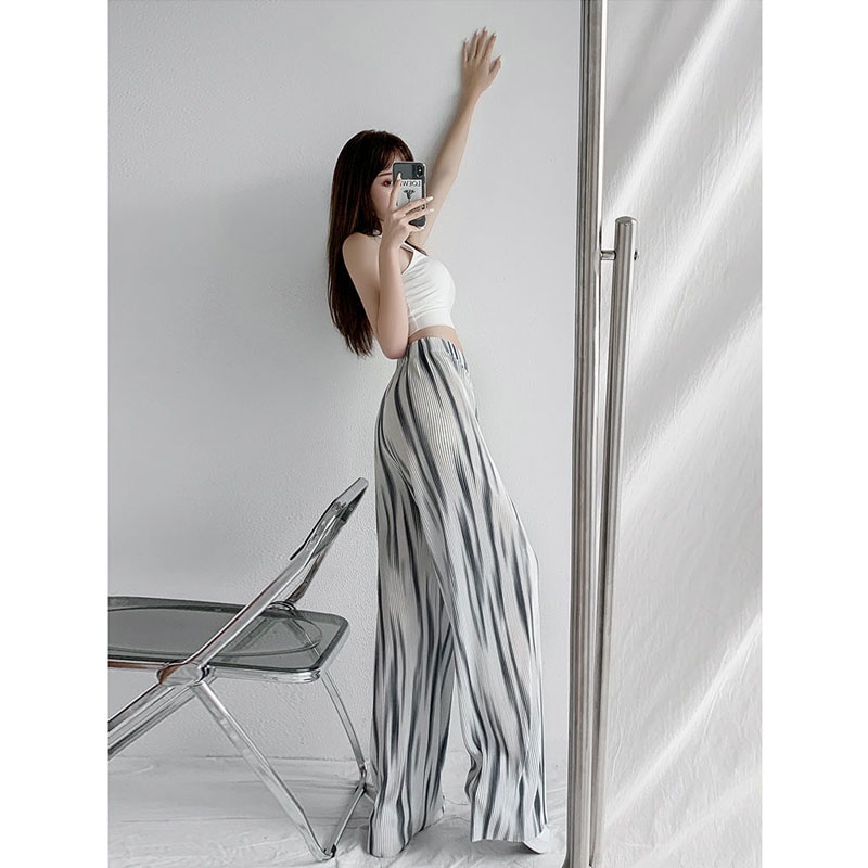 IMAODOU Quần dài  ống rộng lưng cao màu nhuộm độc đáo thời trang xuân thu cho nữ