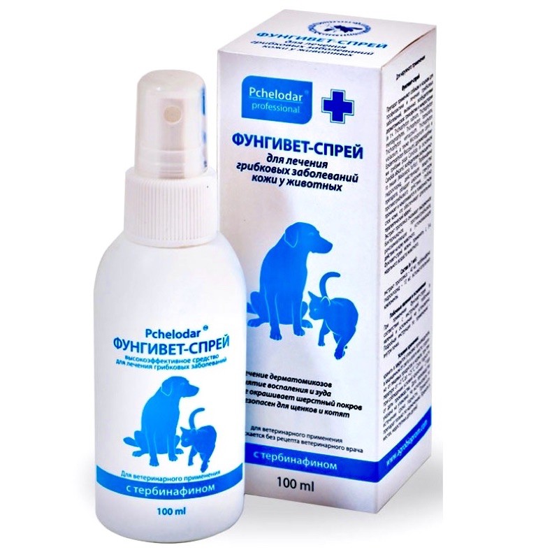 Xịt Pchelodar hỗ trợ các vấn đề về da và lông cho chó mèo với chiết xuất keo ong (100ml)