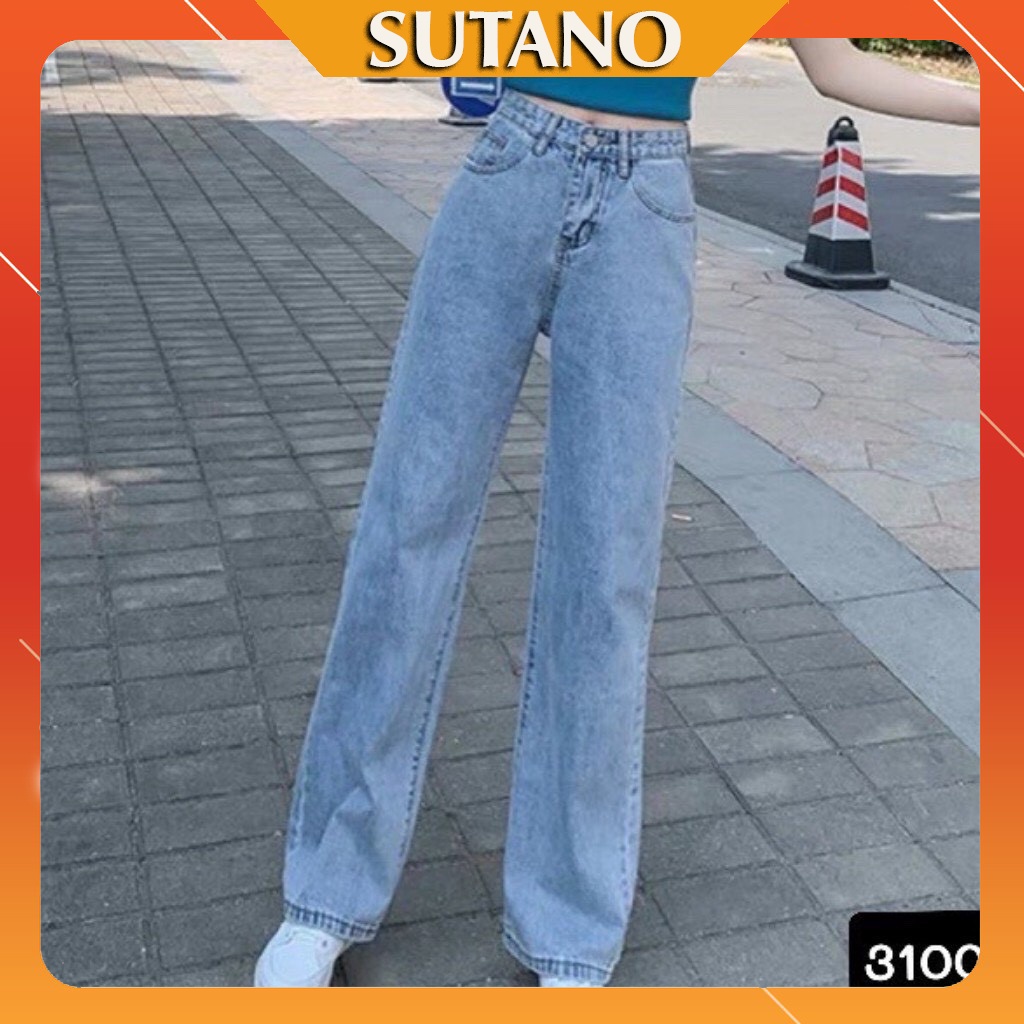 QUẦN BÒ NỮ- QUẦN JEANS NỮ THỜI TRANG ỐNG RỘNG DÁNG SUÔNG Kèm Hình Thật  Q433 SUTANO