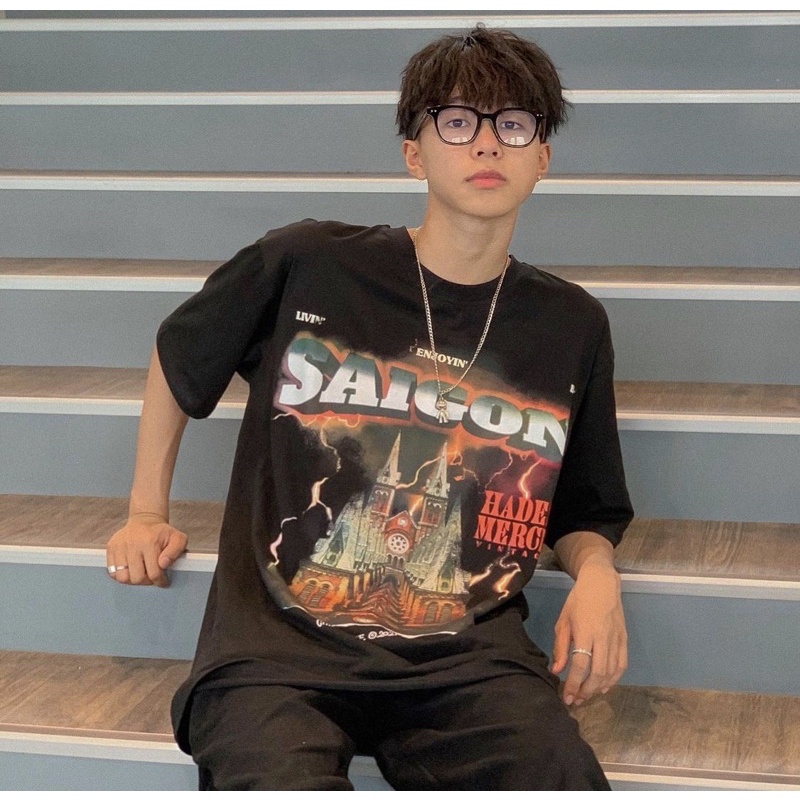 Full Tag Hãng Áo thun Hades SAIGON SPIRIT BLACK Unisex Nam Nữ - DIONS Store