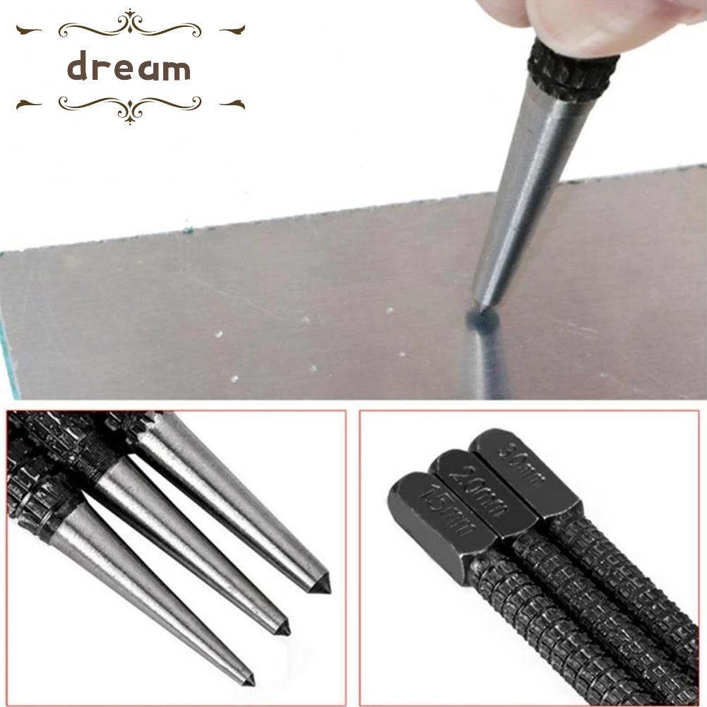 【DREAMLIFE】Center Punch 1.5/2/3mm Adjustable Alloy Steel Hand Tools Hole Non-Slip