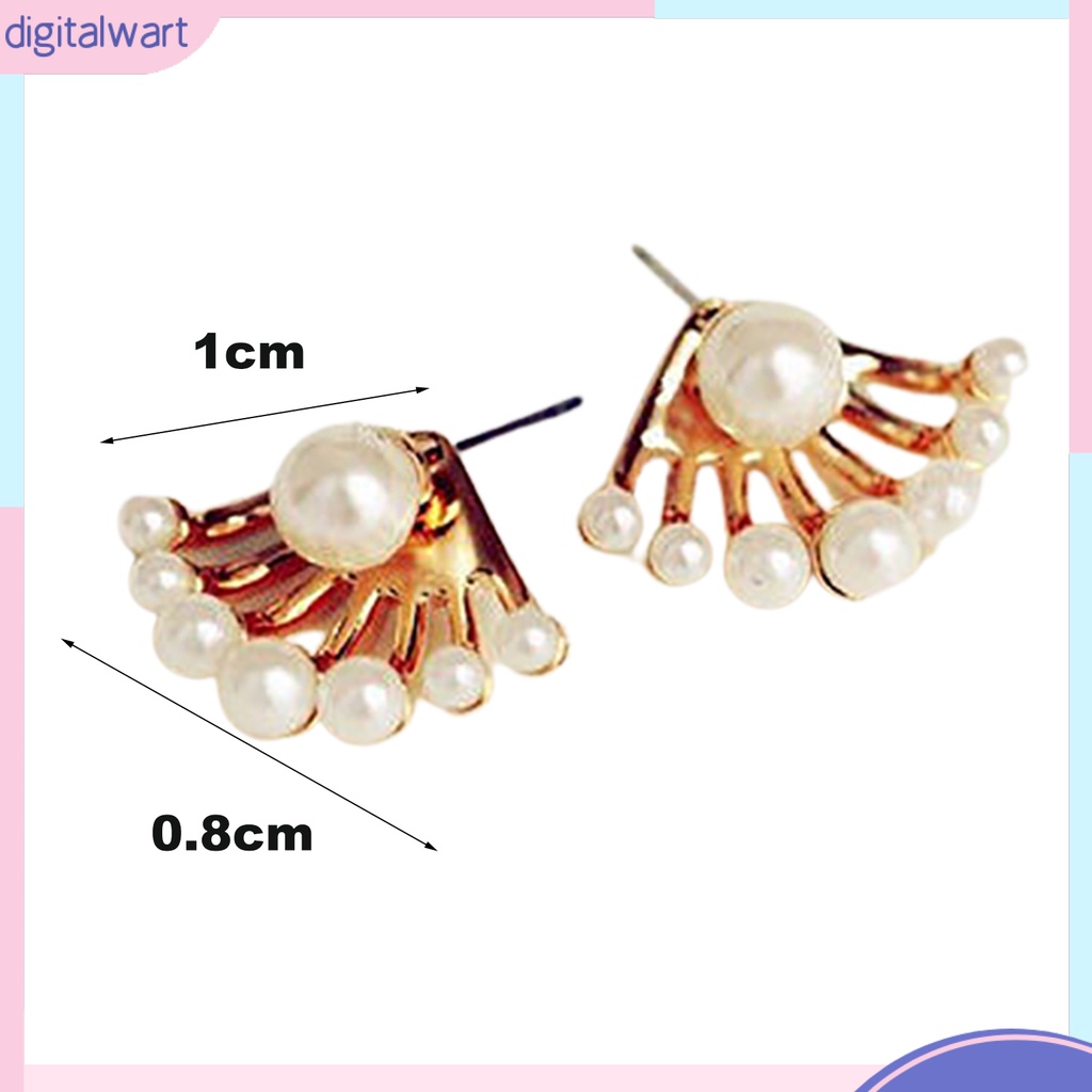 Cặp khuyên tai đính ngọc trai nhân tạo màu trắng tinh khiết cá tính sang trọng dành cho nữ