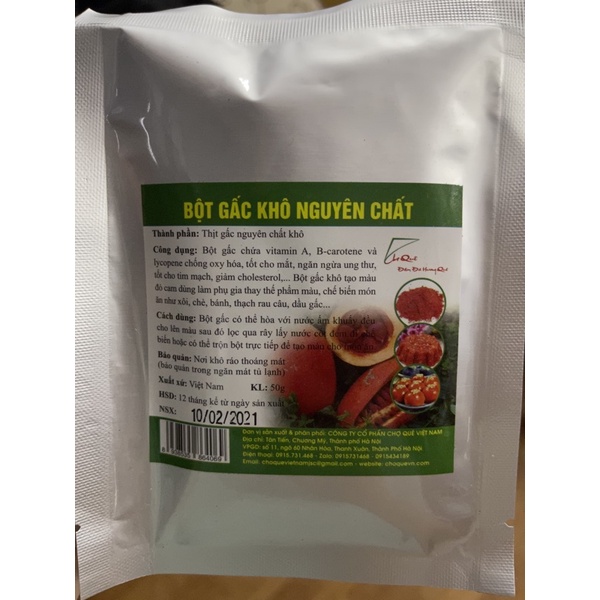 bột gấc khô gói 50gr