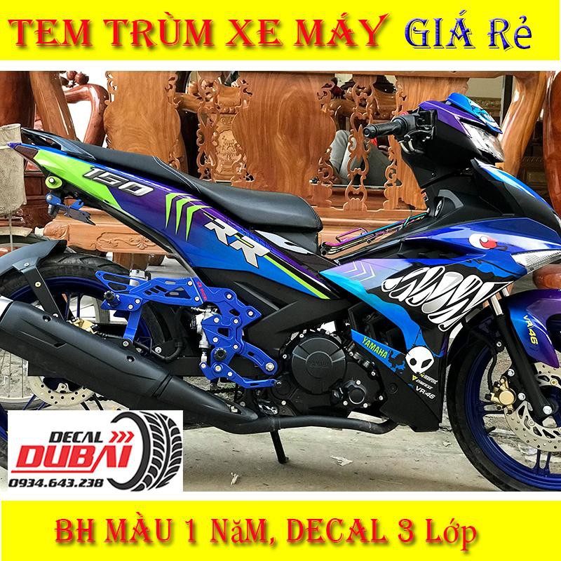 Tem Trùm Exciter 150 Cá Mập Xanh Tím RR