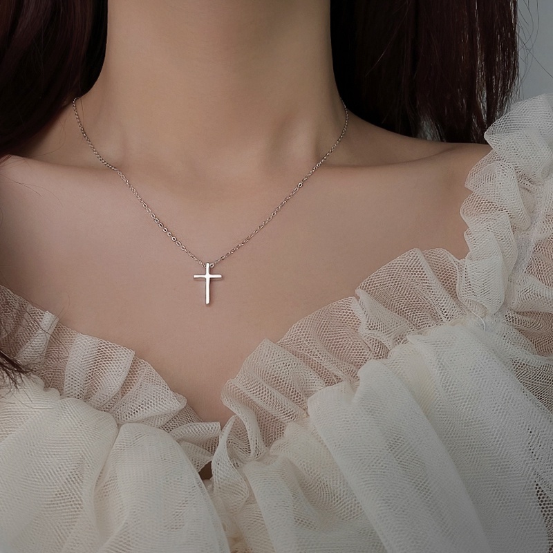 [Vòng cổ Mặt Thánh Giá Bằng Kim Loại Sáng Tạo Cho Nữ] [Vòng cổ Thanh Lịch] [Quà Tặng Bạn Gái]
